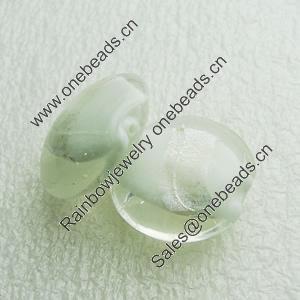 Silver Foil Lampwork Beads, Oblate 20.5mm,10mm Hole:Approx 2mm, Sold by PC