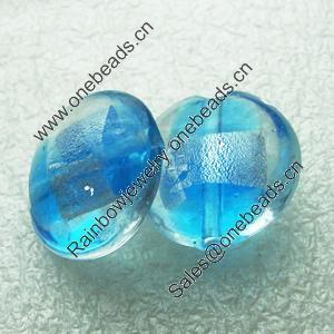 Silver Foil Lampwork Beads, Oblate 20.5mm,10mm Hole:Approx 2mm, Sold by PC