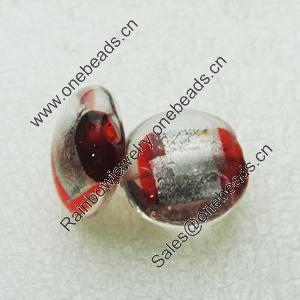 Silver Foil Lampwork Beads, Oblate 20.5mm,10mm Hole:Approx 2mm, Sold by PC