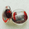 Silver Foil Lampwork Beads, Oblate 20.5mm,10mm Hole:Approx 2mm, Sold by PC