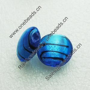 Silver Foil Lampwork Beads, Oblate 20.5mm,10mm Hole:Approx 2mm, Sold by PC