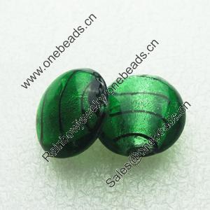 Silver Foil Lampwork Beads, Oblate 20.5mm,10mm Hole:Approx 2mm, Sold by PC