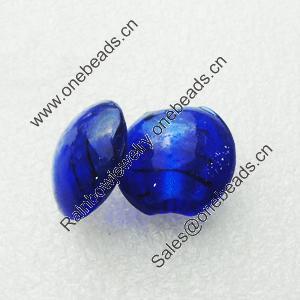 Silver Foil Lampwork Beads, Oblate 20.5mm,10mm Hole:Approx 2mm, Sold by PC