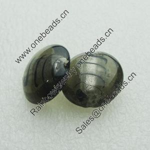 Silver Foil Lampwork Beads, Oblate 20.5mm,10mm Hole:Approx 2mm, Sold by PC