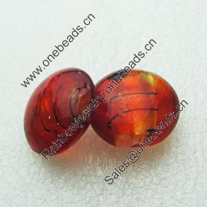 Silver Foil Lampwork Beads, Oblate 20.5mm,10mm Hole:Approx 2mm, Sold by PC