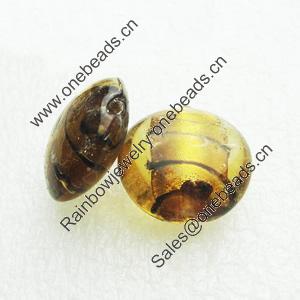 Silver Foil Lampwork Beads, Oblate 20.5mm,10mm Hole:Approx 2mm, Sold by PC