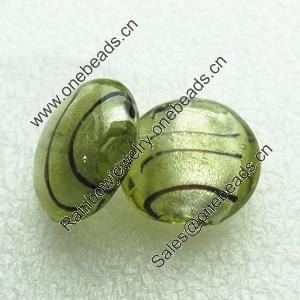 Silver Foil Lampwork Beads, Oblate 20.5mm,10mm Hole:Approx 2mm, Sold by PC