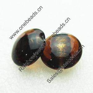 Silver Foil Lampwork Beads, Oblate 20.5mm,10mm Hole:Approx 2mm, Sold by PC