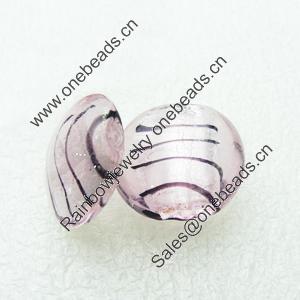 Silver Foil Lampwork Beads, Oblate 20.5mm,10mm Hole:Approx 2mm, Sold by PC