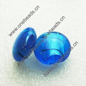 Silver Foil Lampwork Beads, Oblate 20.5mm,10mm Hole:Approx 2mm, Sold by PC