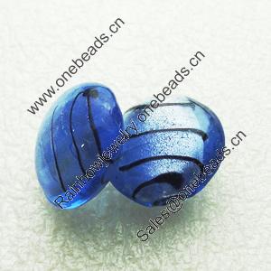 Silver Foil Lampwork Beads, Oblate 20.5mm,10mm Hole:Approx 2mm, Sold by PC