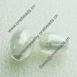 Silver Foil Lampwork Beads, Oval 15mm,10mm Hole:Approx 2mm, Sold by PC