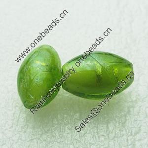 Silver Foil Lampwork Beads, Oval 15mm,10mm Hole:Approx 2mm, Sold by PC