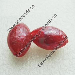 Silver Foil Lampwork Beads, Oval 15mm,10mm Hole:Approx 2mm, Sold by PC