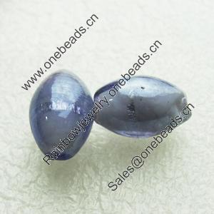 Silver Foil Lampwork Beads, Oval 15mm,10mm Hole:Approx 2mm, Sold by PC