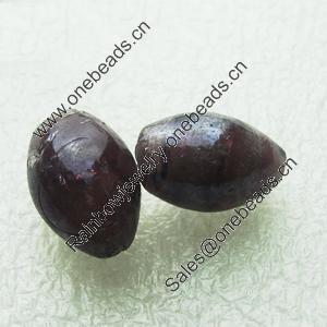 Silver Foil Lampwork Beads, Oval 15mm,10mm Hole:Approx 2mm, Sold by PC