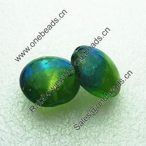 Silver Foil Lampwork Beads, Oblate 20.5mm,10mm Hole:Approx 2mm, Sold by PC