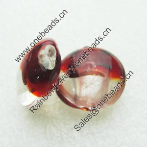 Silver Foil Lampwork Beads, Oblate 20.5mm,10mm Hole:Approx 2mm, Sold by PC