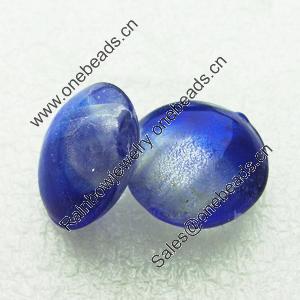 Silver Foil Lampwork Beads, Oblate 20.5mm,10mm Hole:Approx 2mm, Sold by PC