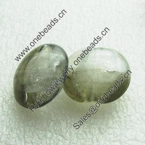 Silver Foil Lampwork Beads, Oblate 20.5mm,10mm Hole:Approx 2mm, Sold by PC