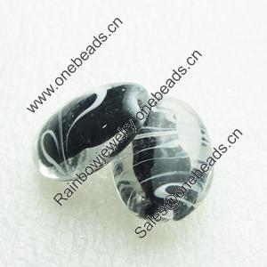 Hand-Made Lampwork Beads, oval 25x17.5mm,10mm Hole:About 1.5mm, Sold by PC