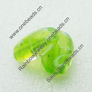 Hand-Made Lampwork Beads, oval 25x17.5mm,10mm Hole:About 1.5mm, Sold by PC