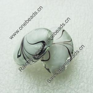 Hand-Made Lampwork Beads, oval 25x17.5mm,10mm Hole:About 1.5mm, Sold by PC