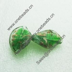 Gold Foil Lampwork Beads, acrospire 29x20mm,4mm Hole: About 2mm, Sold by PC