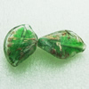 Gold Foil Lampwork Beads, acrospire 29x20mm,4mm Hole: About 2mm, Sold by PC