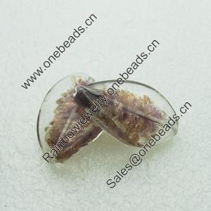 Gold Foil Lampwork Beads, acrospire 29x20mm,4mm Hole: About 2mm, Sold by PC