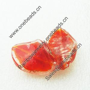 Gold Foil Lampwork Beads, acrospire 29x20mm,4mm Hole: About 2mm, Sold by PC