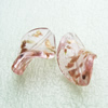 Gold Foil Lampwork Beads, acrospire 29x20mm,4mm Hole: About 2mm, Sold by PC