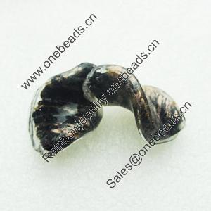 Gold Foil Lampwork Beads, acrospire 29x20mm,4mm Hole: About 2mm, Sold by PC