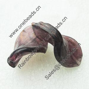 Gold Foil Lampwork Beads, acrospire 29x20mm,4mm Hole: About 2mm, Sold by PC