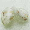 Gold Foil Lampwork Beads, acrospire 29x20mm,4mm Hole: About 2mm, Sold by PC