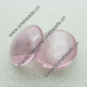 Silver Foil Lampwork Beads, oblate 28mm,12.5mm Hole:Approx 2mm, Sold by PC