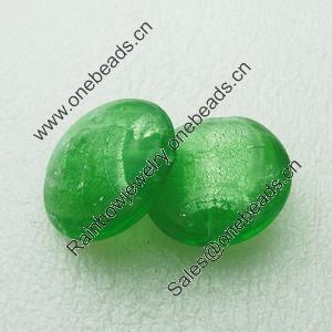 Silver Foil Lampwork Beads, oblate 28mm,12.5mm Hole:Approx 2mm, Sold by PC