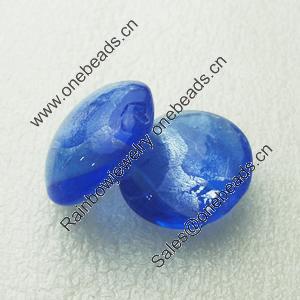 Silver Foil Lampwork Beads, oblate 28mm,12.5mm Hole:Approx 2mm, Sold by PC