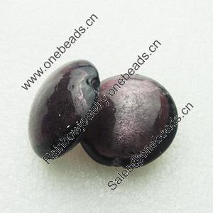 Silver Foil Lampwork Beads, oblate 28mm,12.5mm Hole:Approx 2mm, Sold by PC