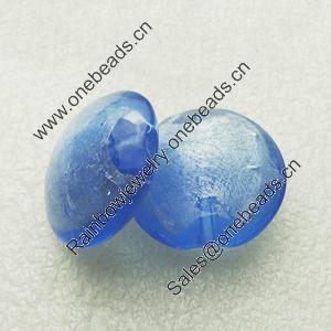 Silver Foil Lampwork Beads, oblate 28mm,12.5mm Hole:Approx 2mm, Sold by PC