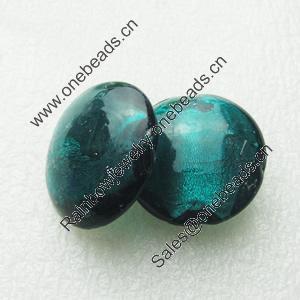 Silver Foil Lampwork Beads, oblate 28mm,12.5mm Hole:Approx 2mm, Sold by PC