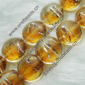 Silver Foil Lampwork Beads, oblate 15mm,9mm Hole:Approx 2mm, Sold by PC