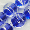 Silver Foil Lampwork Beads, oblate 15mm,9mm Hole:Approx 2mm, Sold by PC