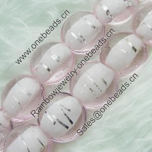 Silver Foil Lampwork Beads, oblate 15mm,9mm Hole:Approx 2mm, Sold by PC