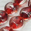 Silver Foil Lampwork Beads, oblate 15mm,9mm Hole:Approx 2mm, Sold by PC