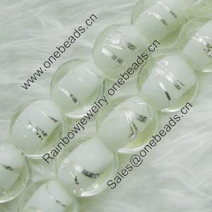 Silver Foil Lampwork Beads, oblate 15mm,9mm Hole:Approx 2mm, Sold by PC