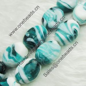 Hand-Made Lampwork Beads, oblate 17.5x20mm,10mm Hole:About 2mm, Sold by PC