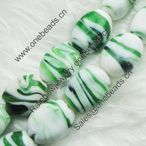 Hand-Made Lampwork Beads, oblate 17.5x20mm,10mm Hole:About 2mm, Sold by PC
