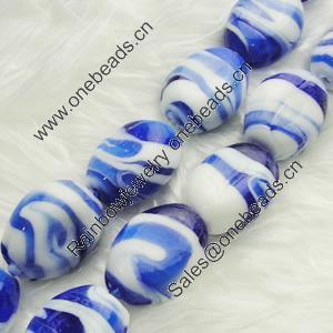 Hand-Made Lampwork Beads, oblate 17.5x20mm,10mm Hole:About 2mm, Sold by PC