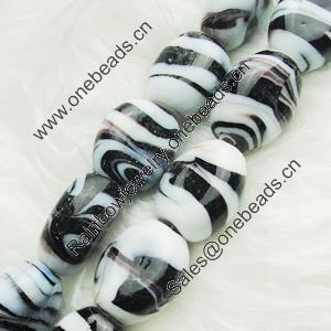 Hand-Made Lampwork Beads, oblate 17.5x20mm,10mm Hole:About 2mm, Sold by PC